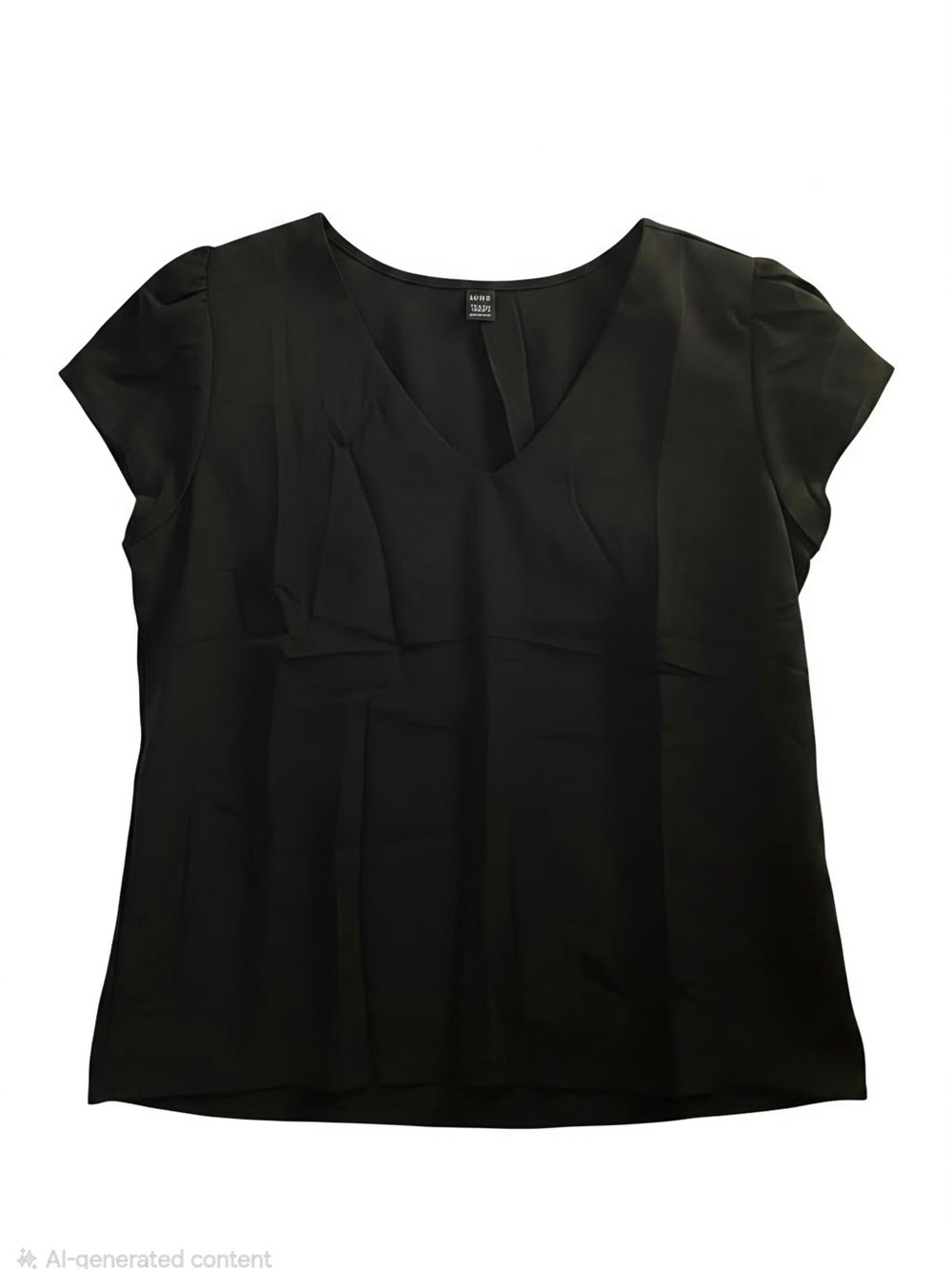Kensie Black V-Neck Cap Sleeve Blouse